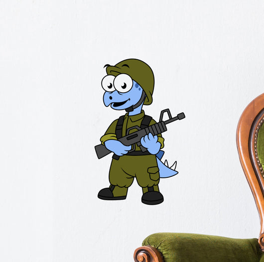 Illustration Stegosaurus Soldier Wall Decal