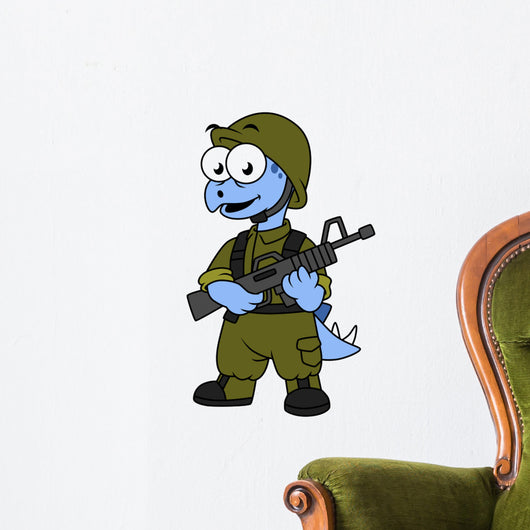 Illustration Stegosaurus Soldier Wall Decal
