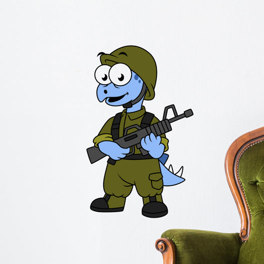 Illustration Stegosaurus Soldier Wall Decal