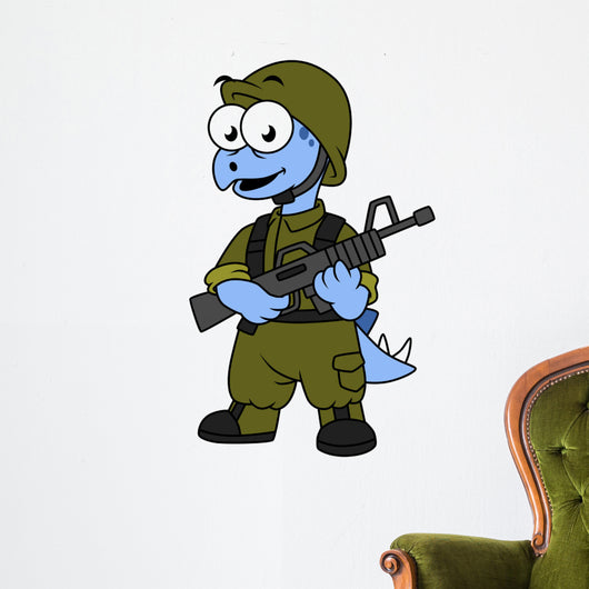 Illustration Stegosaurus Soldier Wall Decal