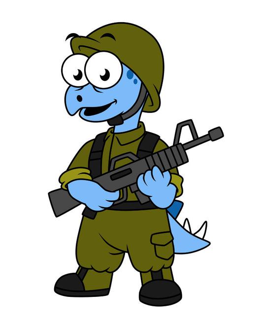 Illustration Stegosaurus Soldier Wall Decal