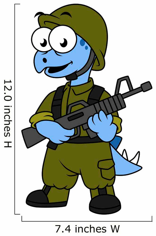 Illustration Stegosaurus Soldier Wall Decal