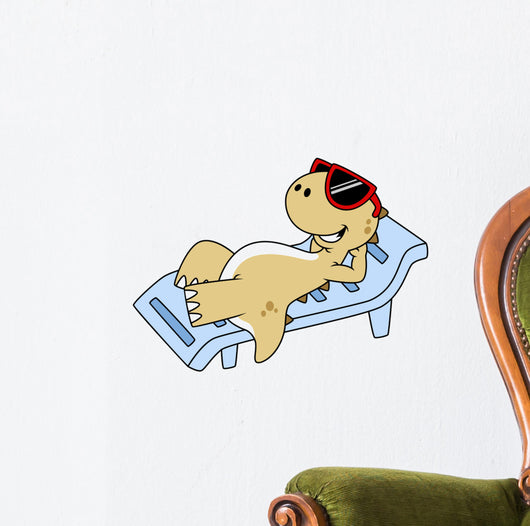 Illustration Sunbathing Tyrannosaurus Rex Wall Decal