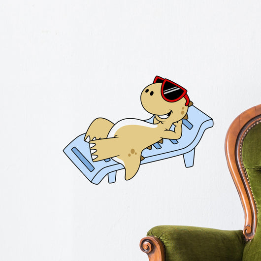 Illustration Sunbathing Tyrannosaurus Rex Wall Decal
