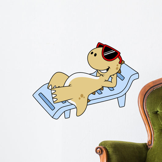 Illustration Sunbathing Tyrannosaurus Rex Wall Decal