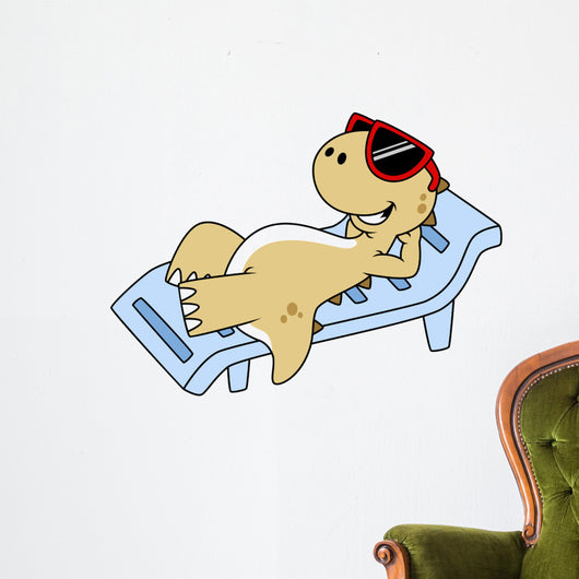 Illustration Sunbathing Tyrannosaurus Rex Wall Decal