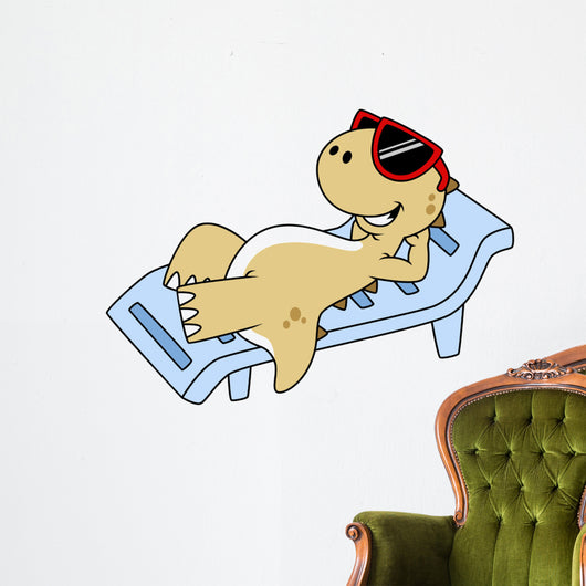 Illustration Sunbathing Tyrannosaurus Rex Wall Decal