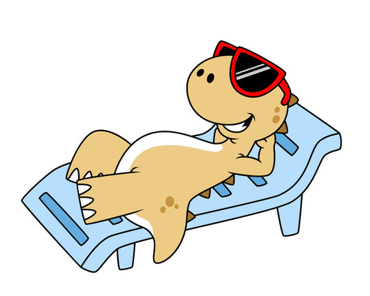 Illustration Sunbathing Tyrannosaurus Rex Wall Decal