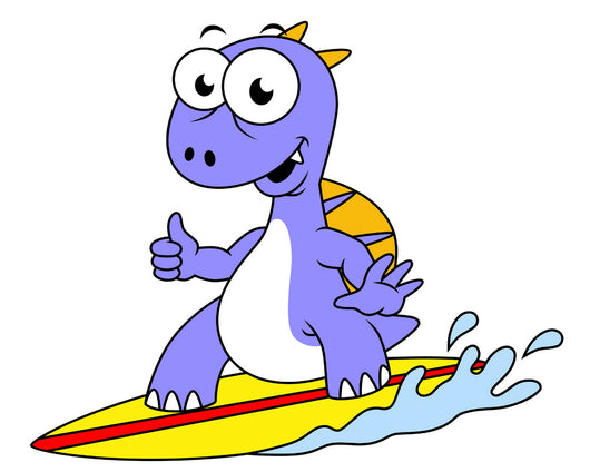 Illustration Surfing Spinosaurus Wall Decal