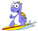Illustration Surfing Spinosaurus Wall Decal