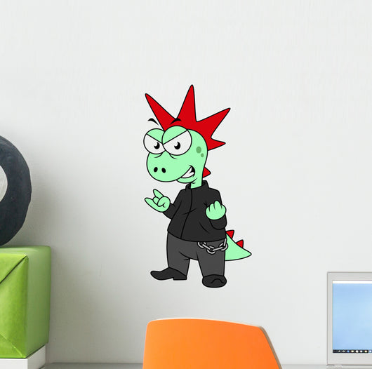 Illustration Tyrannosaurus Rex Dressed Wall Decal Design 3