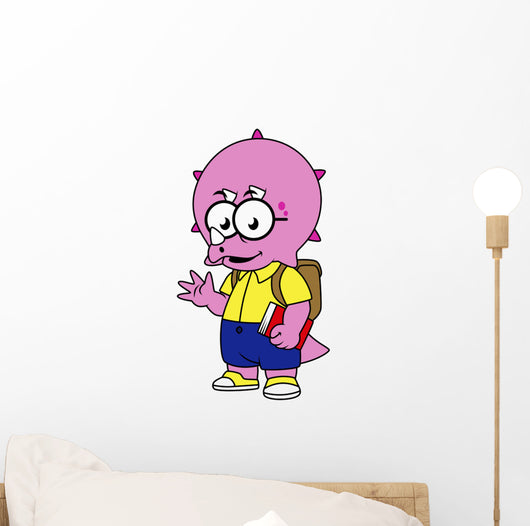 Illustration Triceratops Nerd with Wall Decal