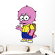 Illustration Triceratops Nerd with Wall Decal