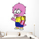 Illustration Triceratops Nerd with Wall Decal