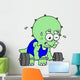 Illustration Triceratops Lifting Weights Wall Decal
