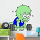 Illustration Triceratops Lifting Weights Wall Decal