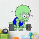 Illustration Triceratops Lifting Weights Wall Decal