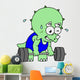 Illustration Triceratops Lifting Weights Wall Decal