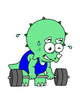 Illustration Triceratops Lifting Weights Wall Decal