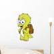 Illustration Triceratops with Backpack Wall Decal