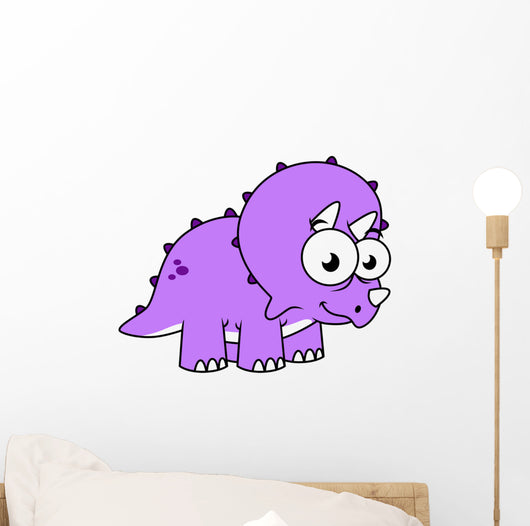 Cute Illustration Triceratops Wall Decal