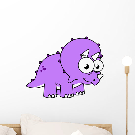 Cute Illustration Triceratops Wall Decal