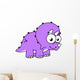 Cute Illustration Triceratops Wall Decal