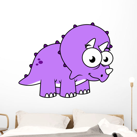 Cute Illustration Triceratops Wall Decal
