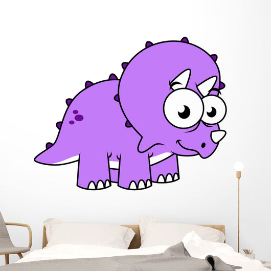 Cute Illustration Triceratops Wall Decal