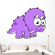 Cute Illustration Triceratops Wall Decal