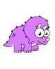 Cute Illustration Triceratops Wall Decal