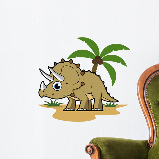 Cute Triceratops Tropical Climate Wall Decal