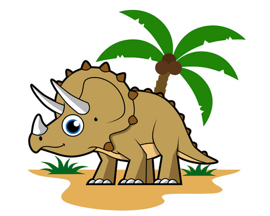 Cute Triceratops Tropical Climate Wall Decal