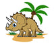 Cute Triceratops Tropical Climate Wall Decal