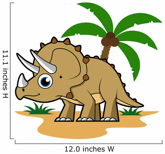Cute Triceratops Tropical Climate Wall Decal