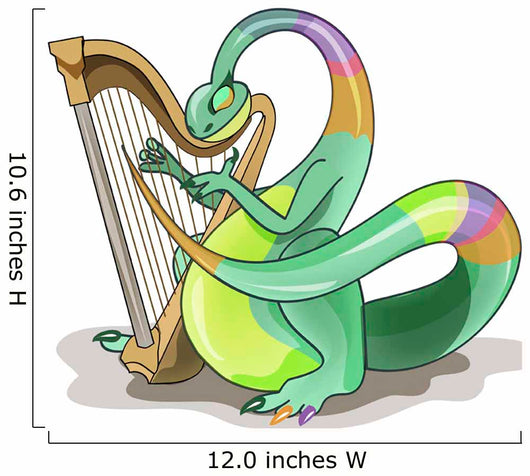 Illustration Plateosaurus Playing Harp Wall Decal