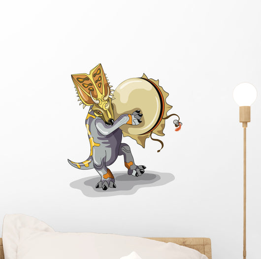 Illustration Chasmosaurus Dancing Shaman Wall Decal