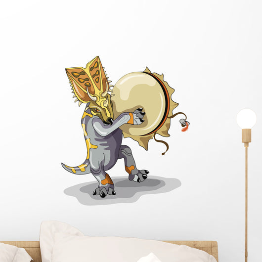 Illustration Chasmosaurus Dancing Shaman Wall Decal