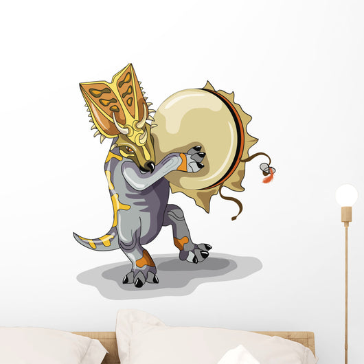 Illustration Chasmosaurus Dancing Shaman Wall Decal