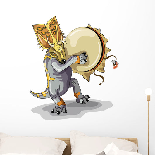 Illustration Chasmosaurus Dancing Shaman Wall Decal