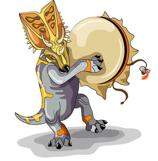 Illustration Chasmosaurus Dancing Shaman Wall Decal