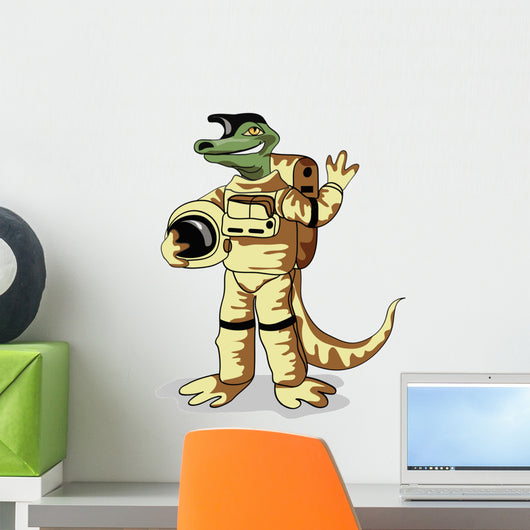 Illustration Iguanodon Dressed Cosmonaut Wall Decal
