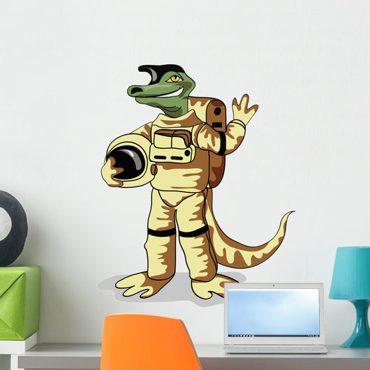 Illustration Iguanodon Dressed Cosmonaut Wall Decal