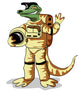 Illustration Iguanodon Dressed Cosmonaut Wall Decal
