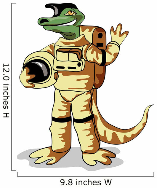 Illustration Iguanodon Dressed Cosmonaut Wall Decal