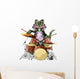 Illustration Chasmosaurus Playing Drums Wall Decal