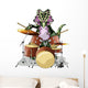 Illustration Chasmosaurus Playing Drums Wall Decal