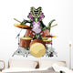 Illustration Chasmosaurus Playing Drums Wall Decal
