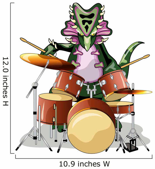 Illustration Chasmosaurus Playing Drums Wall Decal
