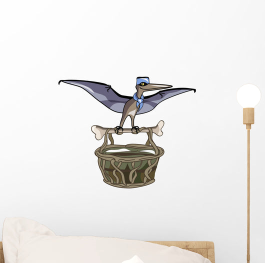 Illustration Pteranodon Carrying Basket Wall Decal